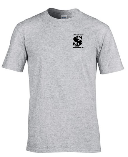 Grey T-Shirt Black Logo (TSA) | HeShirtsSheShirts